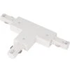 0.8 In. H White Single Circuit T-Shape Metal Track Lighting Connector With Left Polarity H-Type -Lamp Parts white cal lighting track lighting connectors ht 282 left wh 64 1000