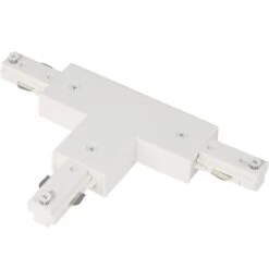 0.8 In. H White Single Circuit T-Shape Metal Track Lighting Connector With Left Polarity H-Type