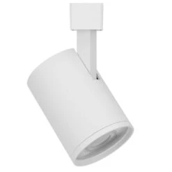 White 20-Watt Integrated LED Linear Track Cylinder Track Head With Adjustable Wattage And Kelvin -Lamp Parts white cal lighting track lighting heads ht 302mc wh 4f 1000