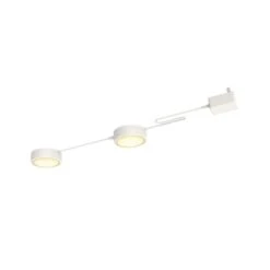 Plug In 2-Light White Rechargeable Integrated LED Under Cabinet Puck Light