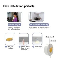 Plug In 2-Light White Rechargeable Integrated LED Under Cabinet Puck Light -Lamp Parts white commercial electric puck lights 23212kit wh 76 1000