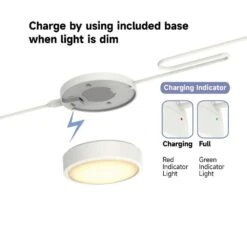 Plug In 2-Light White Rechargeable Integrated LED Under Cabinet Puck Light -Lamp Parts white commercial electric puck lights 23212kit wh fa 1000