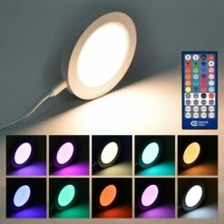 Plug-in And Direct Wire 3PK 4 In. 220 Lumens RGBW Ultra Slim Integrated LED Under Cabinet Puck Light -Lamp Parts white commercial electric puck lights cab301u1 4wdc24v ir5 g2 1d 1000