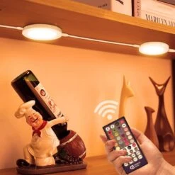 Plug-in And Direct Wire 3PK 4 In. 220 Lumens RGBW Ultra Slim Integrated LED Under Cabinet Puck Light -Lamp Parts white commercial electric puck lights cab301u1 4wdc24v ir5 g2 31 1000