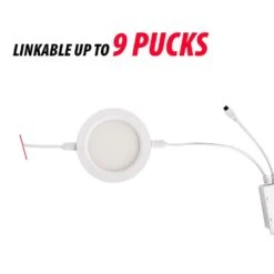 Plug-in And Direct Wire 3PK 4 In. 220 Lumens RGBW Ultra Slim Integrated LED Under Cabinet Puck Light -Lamp Parts white commercial electric puck lights cab301u1 4wdc24v ir5 g2 77 1000