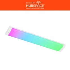 12in. Plug-In And Direct Wire RGBWIC Dynamic Color White Integrated LED Linkable Under Cabinet Light Powered By Hubspace