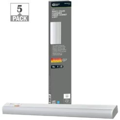 18 In. 8-Watt Plug-in Color Changing LED Under Cabinet Light 3-Position Switch Linkable 500 Lumens (5-Pack)