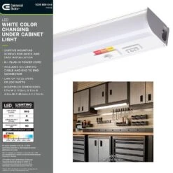 18 In. 8-Watt Plug-in Color Changing LED Under Cabinet Light 3-Position Switch Linkable 500 Lumens (5-Pack) -Lamp Parts white commercial electric under cabinet bar lights 54195202 5pk 76 1000