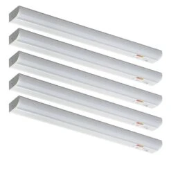 18 In. 8-Watt Plug-in Color Changing LED Under Cabinet Light 3-Position Switch Linkable 500 Lumens (5-Pack) -Lamp Parts white commercial electric under cabinet bar lights 54195202 5pk fa 1000