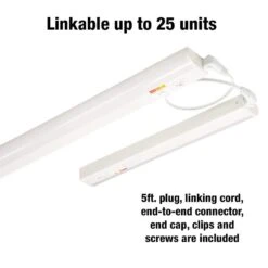 Plug-In 18 Inch Linkable LEDUndercabinet Light Task Under Counter Kitchen Lighting 3 Color Temperature Options -Lamp Parts white commercial electric under cabinet bar lights 54195202 c3 1000