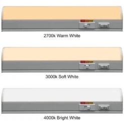 9 In. LED Under Cabinet Light Bar Plug-in Linkable 250 Lumens Adjustable Color Options 2700K 3000K 4000K -Lamp Parts white commercial electric under cabinet bar lights 54197201 40 1000