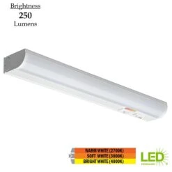 9 In. LED Under Cabinet Light Bar Plug-in Linkable 250 Lumens Adjustable Color Options 2700K 3000K 4000K -Lamp Parts white commercial electric under cabinet bar lights 54197201 66 1000