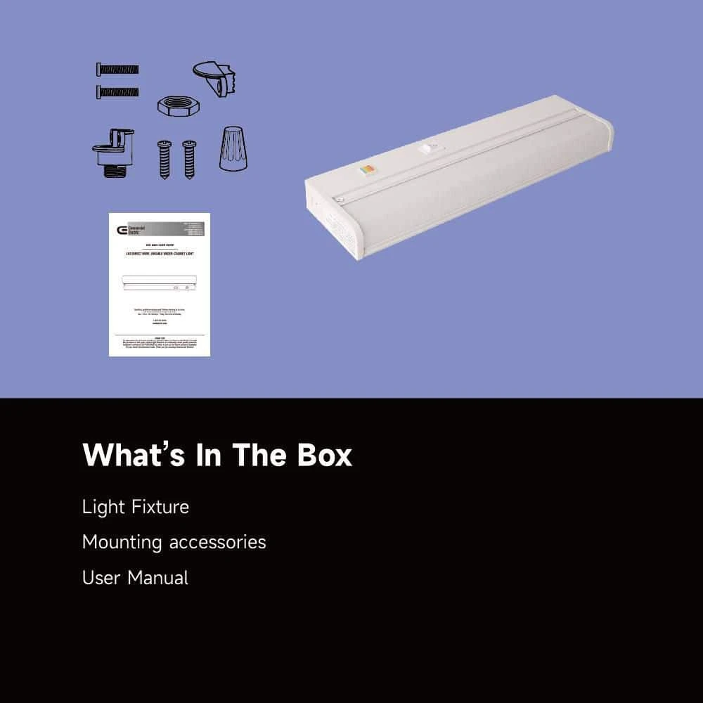 24 In. Hardwired White Integrated LED 5 CCT Linkable Under Cabinet LightLight 11 24 In. Hardwired White Integrated LED 5 CCT Linkable Under Cabinet LightLight - Image 9