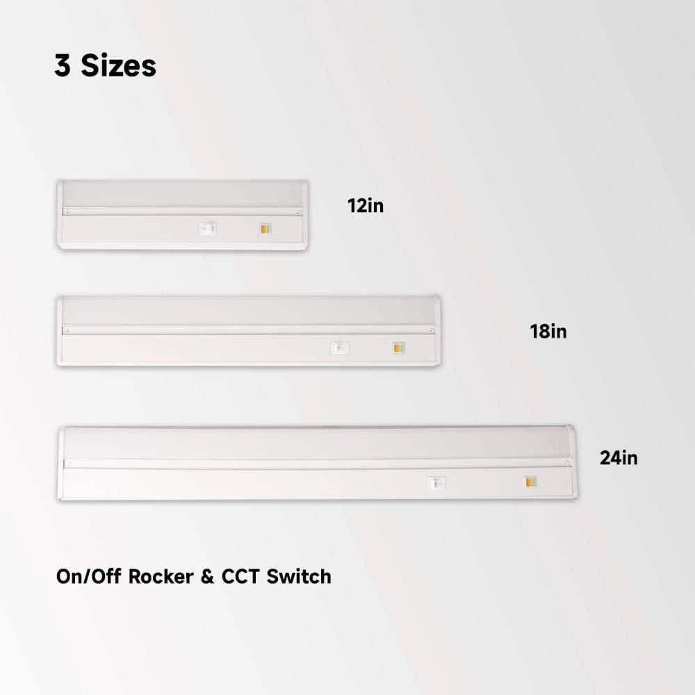 24 In. Hardwired White Integrated LED 5 CCT Linkable Under Cabinet LightLight 7 24 In. Hardwired White Integrated LED 5 CCT Linkable Under Cabinet LightLight - Image 5