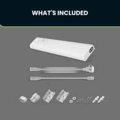 12 In. Plug-In White Integrated LED Linkable 2-Brightness Level Under Cabinet Light Task/Kitchen 5 Selectable White CCT -Lamp Parts white commercial electric under cabinet bar lights ucl12 5cct 2dim hd c3 1000