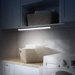 24 In. Plug-In White Integrated LED Linkable 2-Brightness Level Under Cabinet Light Task/Kitchen 5 Selectable White CCT -Lamp Parts white commercial electric under cabinet bar lights ucl24 5cct 2dim hd 4f 1000