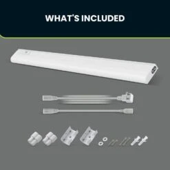 24 In. Plug-In White Integrated LED Linkable 2-Brightness Level Under Cabinet Light Task/Kitchen 5 Selectable White CCT -Lamp Parts white commercial electric under cabinet bar lights ucl24 5cct 2dim hd c3 1000