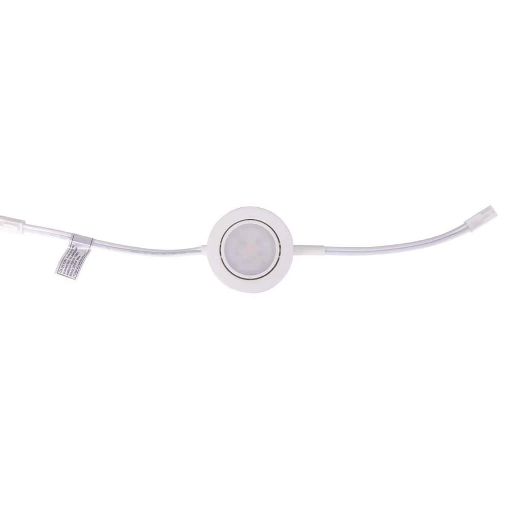 Hardwired 1 Light Dimmable Integrated LED Under Cabinet Puck Light In White Finish 3 Hardwired 1 Light Dimmable Integrated LED Under Cabinet Puck Light In White Finish