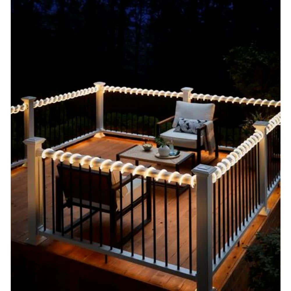 16.4 Ft. Plug-In Bright White LED 360° Outdoor Dimmable Linkable Rope Light With Remote Control 6 16.4 Ft. Plug-In Bright White LED 360° Outdoor Dimmable Linkable Rope Light With Remote Control - Image 4