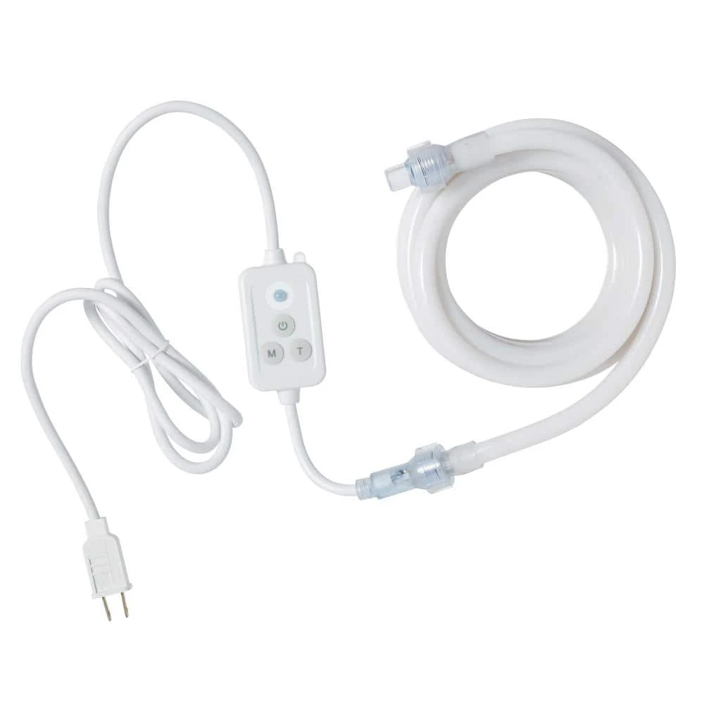 16.4 Ft. Plug-In Bright White LED 360° Outdoor Dimmable Linkable Rope Light With Remote Control 10 16.4 Ft. Plug-In Bright White LED 360° Outdoor Dimmable Linkable Rope Light With Remote Control - Image 8