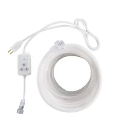 32.8 Ft. Plug-In Bright White LED 360° Outdoor Dimmable Linkable Rope Light With Remote Control -Lamp Parts white ecosmart rope lights al nr ww 32ft c3 1000