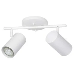 EGLO Calloway 1 Ft. White Hard Wired Fixed Track Lighting Kit With White Metal Cylinder Adjustable Lamp Heads