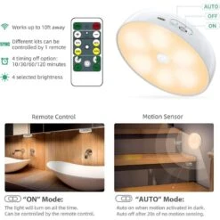 6 Light Dimmable Color Changing Warm White Integrated LED Under Cabinet Puck Light Motion Sensor With Remote 6-Pack -Lamp Parts white ekieudl puck lights 27e227ph007 4f 1000