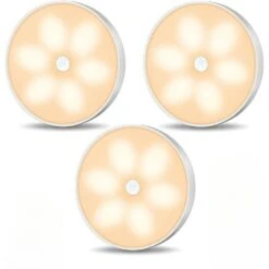 6 Light Dimmable Color Changing Warm White Integrated LED Under Cabinet Puck Light Motion Sensor With Remote 3-Pack