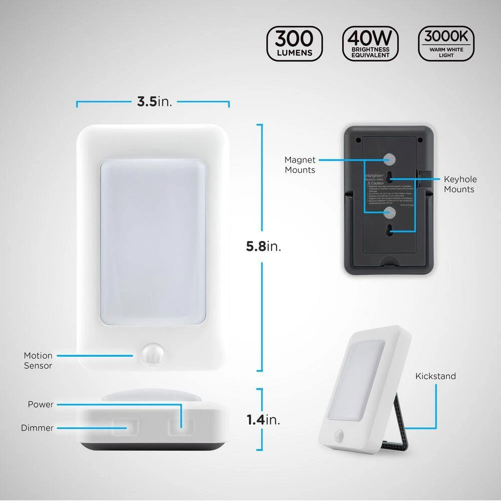 Dimmable LED White Task Light Motion Sensing Battery Operated Under Cabinet Light 5 Dimmable LED White Task Light Motion Sensing Battery Operated Under Cabinet Light - Image 3