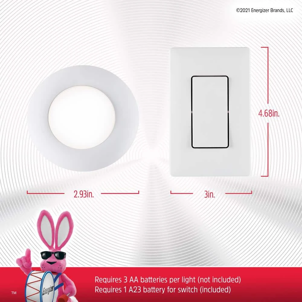 Energizer Battery Operated LED Puck Lights With Remote (2-Pack) 5 Energizer Battery Operated LED Puck Lights With Remote (2-Pack) - Image 3