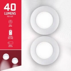 Energizer Battery Operated LED Puck Lights With Remote (2-Pack) 11 Energizer Battery Operated LED Puck Lights With Remote (2-Pack) -Lamp Parts white energizer puck lights 58822 t1 c3 1000