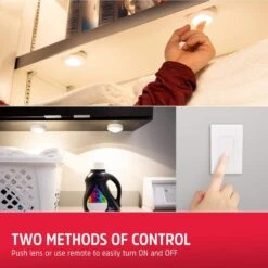 Energizer Battery Operated LED Puck Lights With Remote (2-Pack) 9 Energizer Battery Operated LED Puck Lights With Remote (2-Pack) -Lamp Parts white energizer puck lights 58822 t1 e1 1000