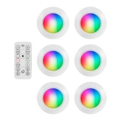Energizer Battery Operated Color-Changing LED Puck Lights With Remote (6-Pack)