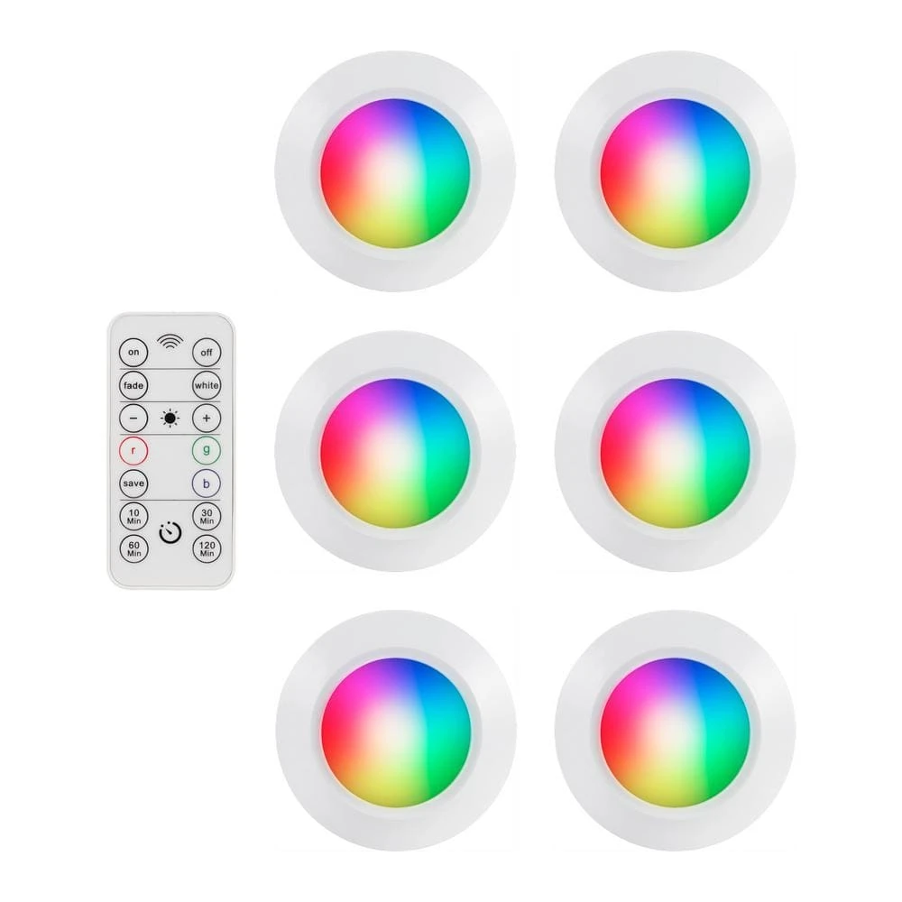 Energizer Battery Operated Color-Changing LED Puck Lights With Remote (6-Pack) 3 Energizer Battery Operated Color-Changing LED Puck Lights With Remote (6-Pack)
