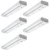 12 In. Linkable LED Beam Adjustable Under Cabinet Strip Light Plug In Or Direct Wire 300 Lumens 3000K Dimmable (5-Pack) -Lamp Parts white eti lighting under cabinet bar lights 53502111 5pk 64 1000
