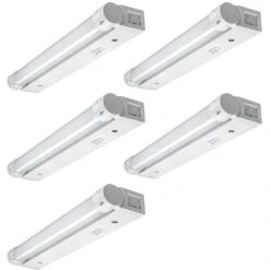 12 In. Linkable LED Beam Adjustable Under Cabinet Strip Light Plug In Or Direct Wire 300 Lumens 3000K Dimmable (5-Pack)