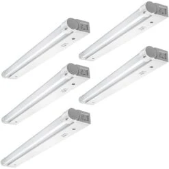 18 In. Linkable LED Beam Adjustable Under Cabinet Strip Light Plug In or Direct Wire 500 Lumens 3000K Dimmable (5-Pack)