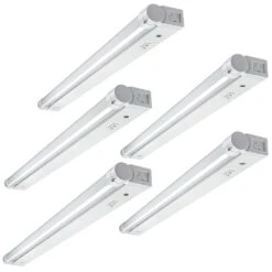 24 In. Linkable LED Beam Adjustable Under Cabinet Strip Light Plug In or Direct Wire 700 Lumens 3000K Dimmable (5-Pack)
