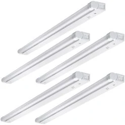 32 In. Linkable LED Beam Adjustable Under Cabinet Strip Light Plug In or Direct Wire 1000 Lumens 3000K Dimmable (5-Pack)