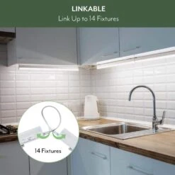 NEXUS 24 In. Plug-in White Integrated LED Linkable Under Cabinet Light 1000 Lumen Five Selectable CCT Dimmable -Lamp Parts white eti lighting under cabinet bar lights b04018301a 1f 1000