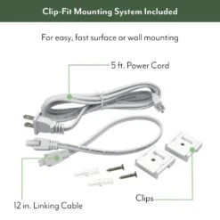 NEXUS 24 In. Plug-in White Integrated LED Linkable Under Cabinet Light 1000 Lumen Five Selectable CCT Dimmable -Lamp Parts white eti lighting under cabinet bar lights b04018301a 44 1000