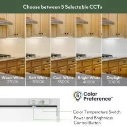 NEXUS 12 In. Plug-in Adjustable Lens White Integrated LED Linkable Under Cabinet Light 400lm Selectable CCT Dimmable -Lamp Parts white eti lighting under cabinet bar lights b04021301a a0 1000