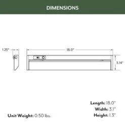 NEXUS 18 In. Plug-in Adjustable Lens White Integrated LED Linkable Under Cabinet Light 750lm Selectable CCT Dimmable -Lamp Parts white eti lighting under cabinet bar lights b04022301a 1f 1000