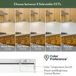 NEXUS 18 In. Plug-in Adjustable Lens White Integrated LED Linkable Under Cabinet Light 750lm Selectable CCT Dimmable -Lamp Parts white eti lighting under cabinet bar lights b04022301a a0 1000
