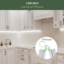 NEXUS 18 In. Plug-in Adjustable Lens Night Light Mode White Integrated LED Linkable Under Cabinet Light Selectable CCT -Lamp Parts white eti lighting under cabinet bar lights b04023301a c3 1000