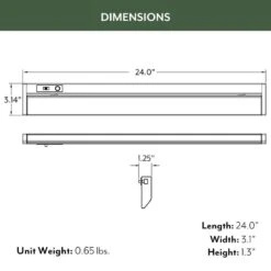 NEXUS 24 In. Plug-in Adjustable Lens White Integrated LED Linkable Under Cabinet Light 1000lm Selectable CCT Dimmable -Lamp Parts white eti lighting under cabinet bar lights b04024301a 1f 1000