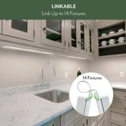 NEXUS 24 In. Plug-in Adjustable Lens White Integrated LED Linkable Under Cabinet Light 1000lm Selectable CCT Dimmable -Lamp Parts white eti lighting under cabinet bar lights b04024301a c3 1000