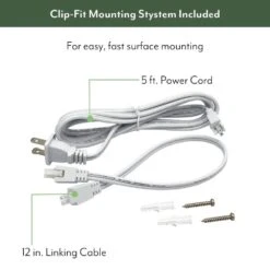 NEXUS 24 In. Plug-in Adjustable Lens Night Light Mode White Integrated LED Linkable Under Cabinet Light Selectable CCT -Lamp Parts white eti lighting under cabinet bar lights b04025301a 4f 1000