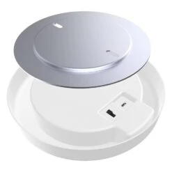 7.5 In. Battery Operated LED White 25-WH Rechargeable W/Remote Control 4000K Cool White Ceiling Fixture Light (4-Pack) -Lamp Parts white feit electric puck lights cm7 5 840 25 bat 4 fa 1000