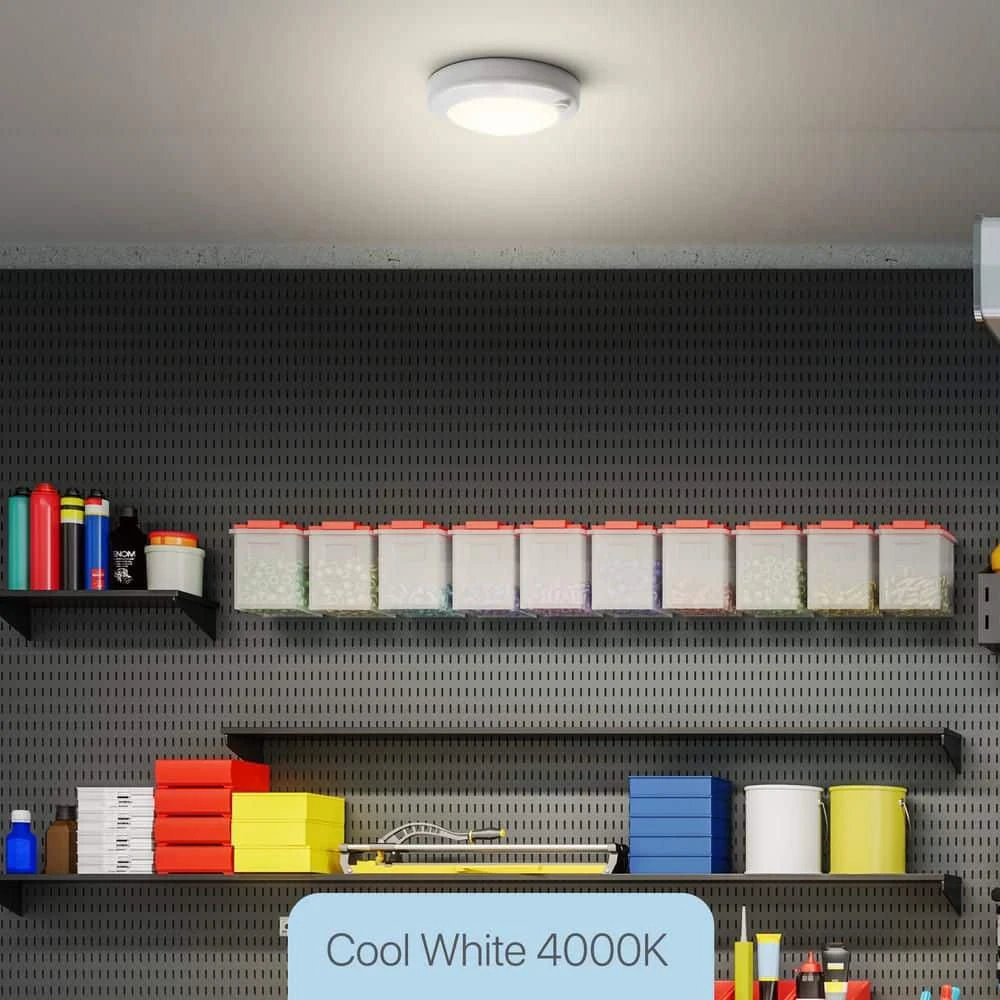 7.5 In. Battery Operated LED White Motion Sensor 25-WH Rechargeable Ceiling Fixture Light, 4000K Cool White (4-Pack) 10 7.5 In. Battery Operated LED White Motion Sensor 25-WH Rechargeable Ceiling Fixture Light, 4000K Cool White (4-Pack) - Image 8